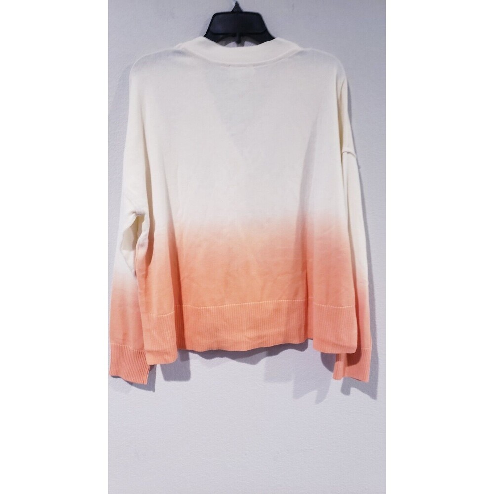 Candace Cameron Bure Dip-Dyed V-Neck Button-Front Cardigan Peach L - Picture 5 of 5